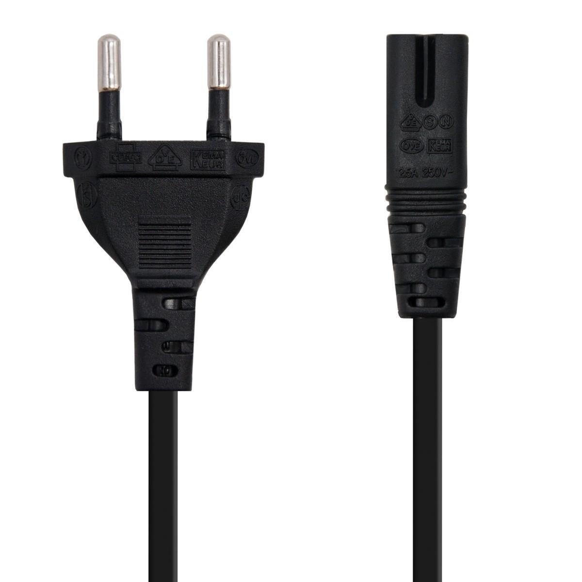 Cavo alimentazione Nanocable Form 8 CEE7/16 Maschio a C7 Femmina 1,50m - Colore Nero