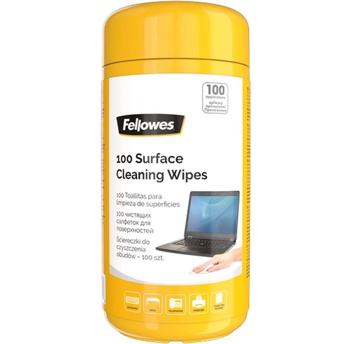 Confezione da 100 salviette per la pulizia delle superfici Fellowes