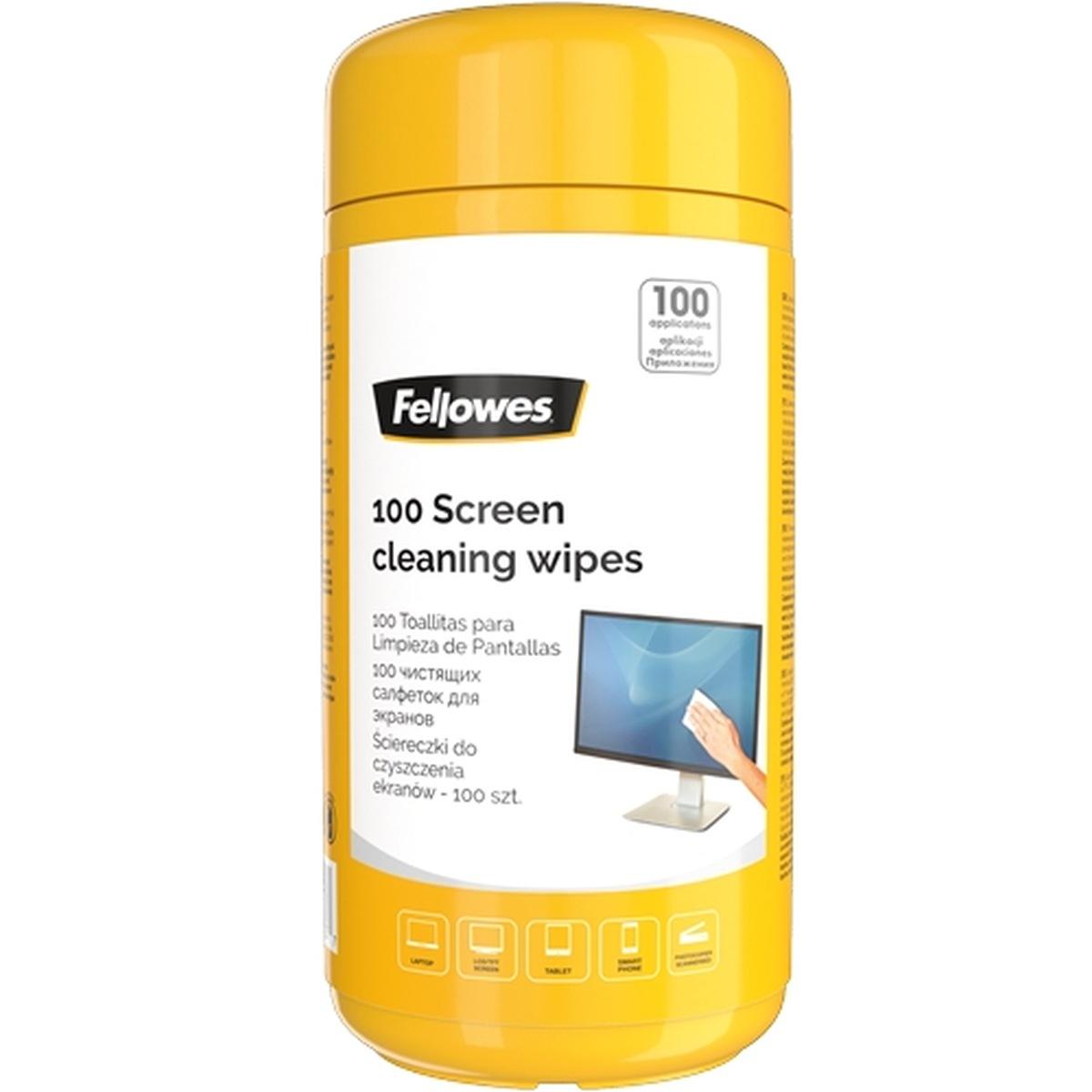 Confezione da 100 salviette per la pulizia dello schermo Fellowes