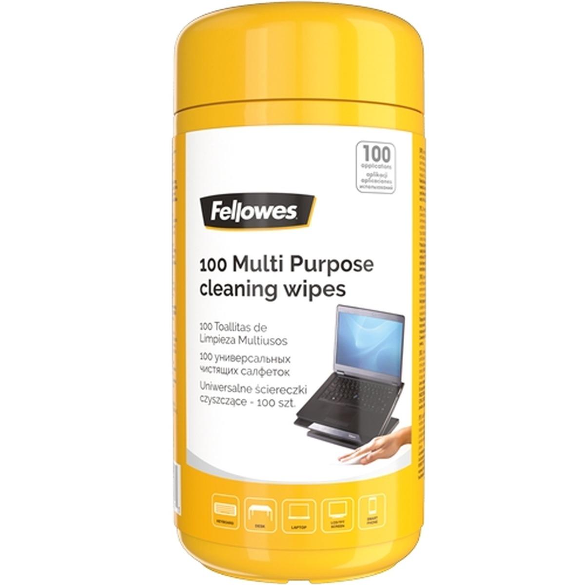 Confezione da 100 salviette detergenti multiuso Fellowes