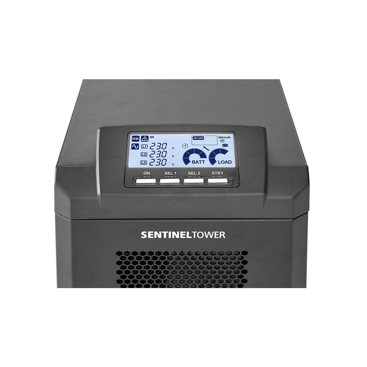 Riello Sentinel Tower 6000 UPS 6000VA 6000W - Morsettiera 2x IEC 320 C13, USB 2.0, RS-232