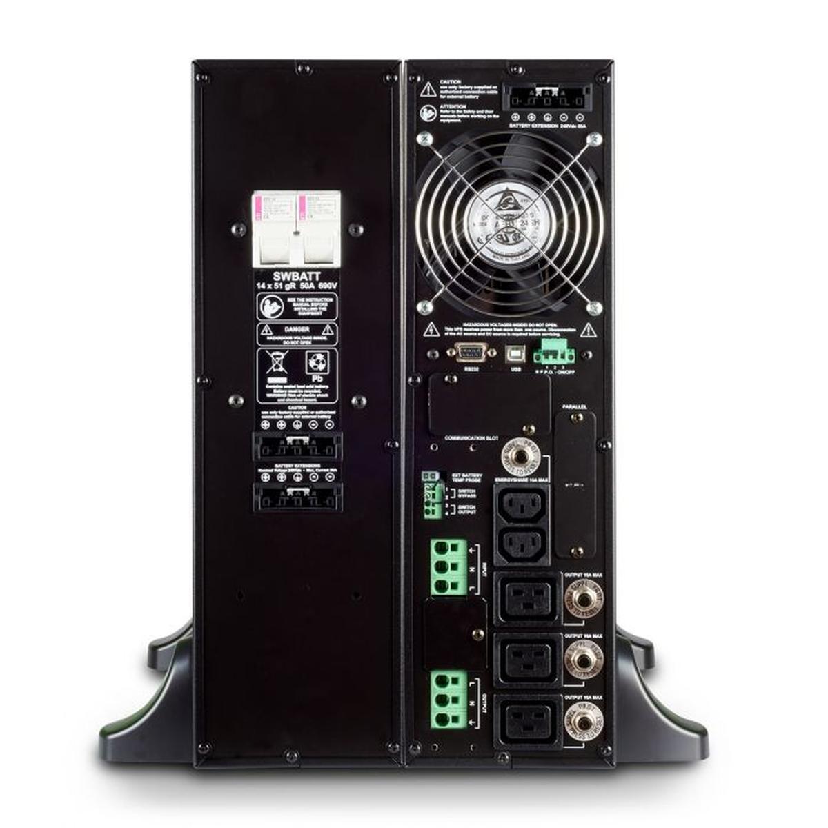 Riello UPS Sentinel Dual High Power UPS 8000VA 8000W - 2x IEC 320 C13, 3x IEC 320 C19, USB - Montaggio su rack 3U / Esterno
