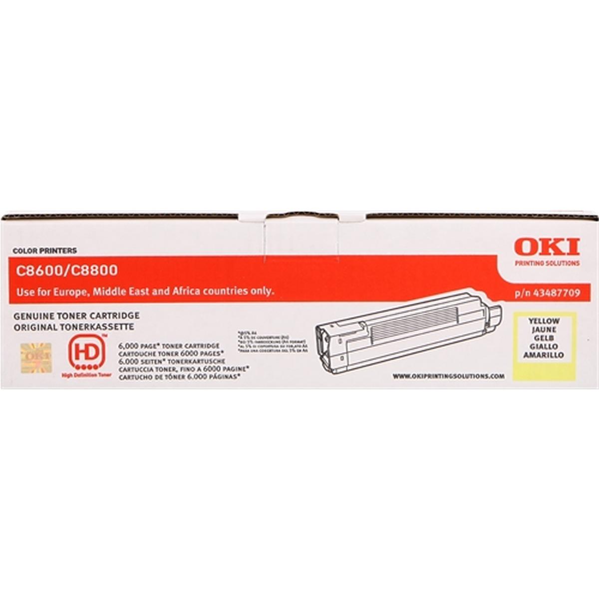 Toner Originale (43487709) OKI C8600 (6K) GIALLO