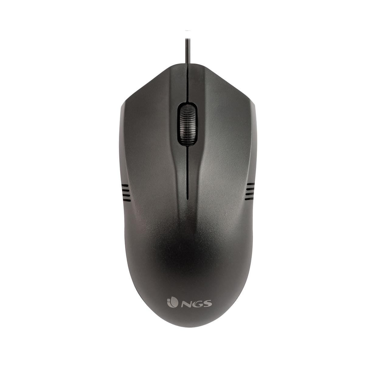 NGS Easy Betta Mouse USB 1000dpi - 3 Pulsanti - Uso Ambidestro - Cavo 1,20m - Colore Nero