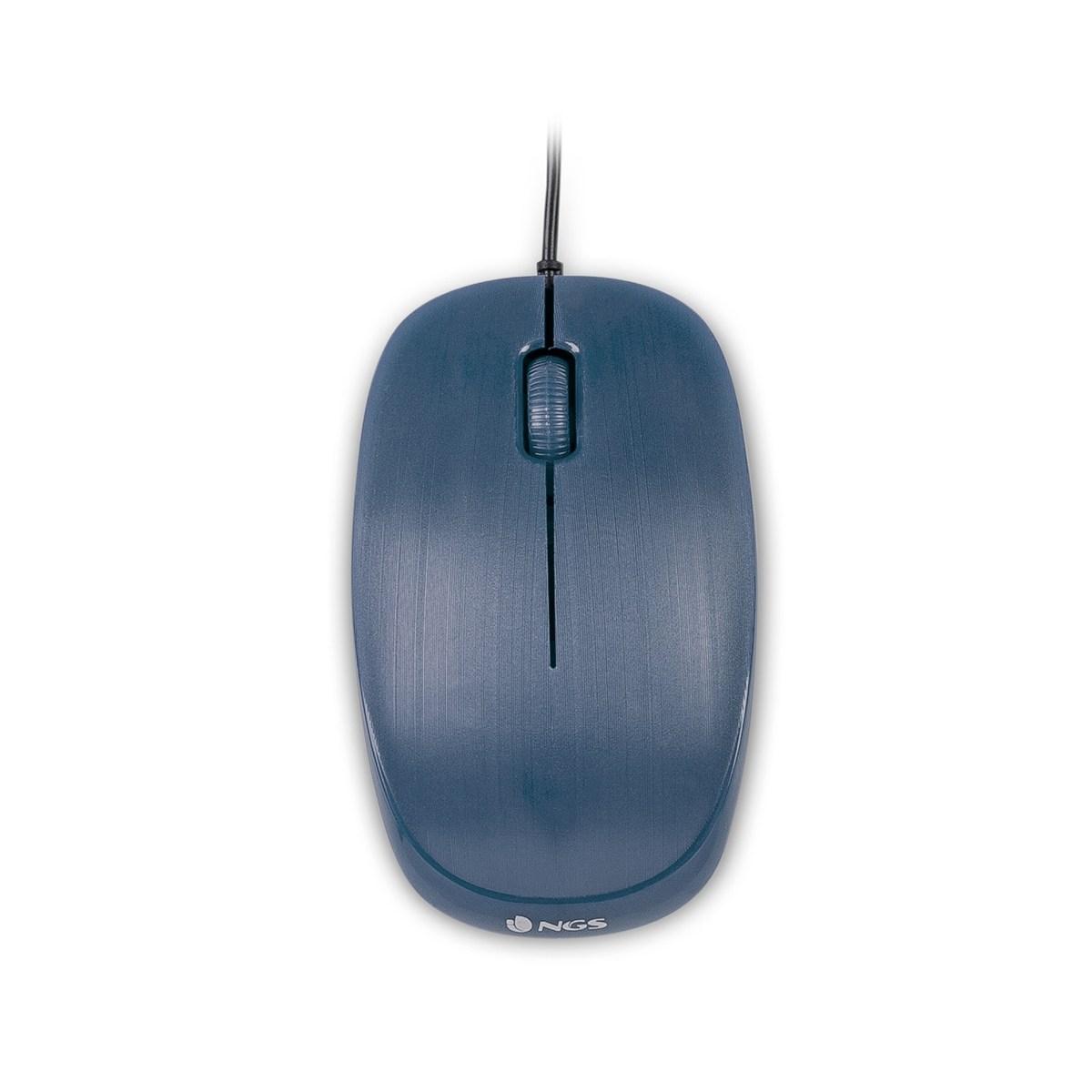 Mouse USB NGS Flame 1000dpi - 3 Pulsanti - Uso Ambidestro - Colore Blu