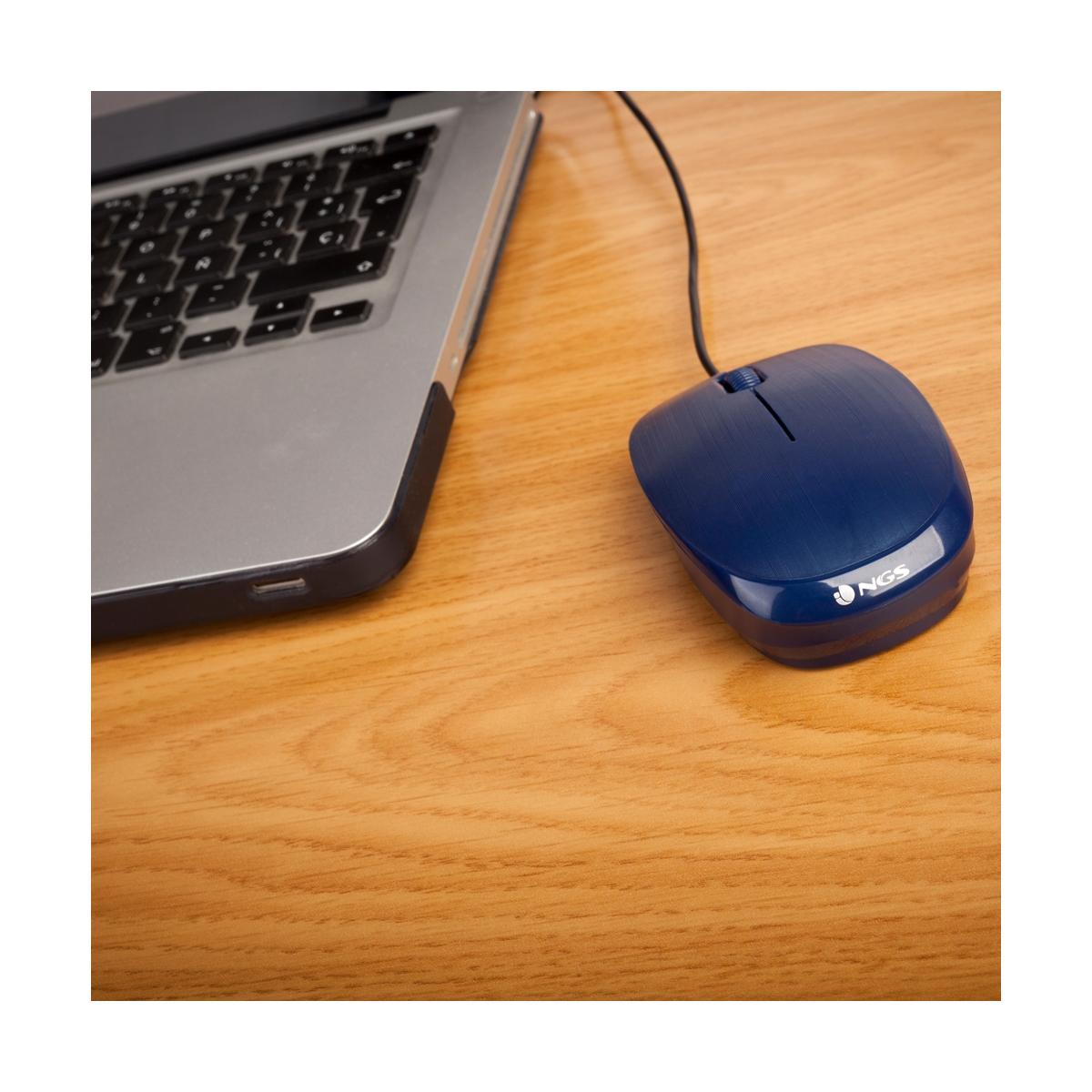 Mouse USB NGS Flame 1000dpi - 3 Pulsanti - Uso Ambidestro - Colore Blu