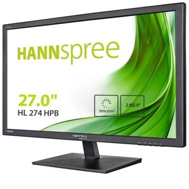 Monitor LED Hannspree 27 "1080p Full HD - Risposta 2ms - 16: 9 - Angolo di visione 170º - Altoparlanti 2W - HDMI, DVI e VGA - VESA 100x100 mm