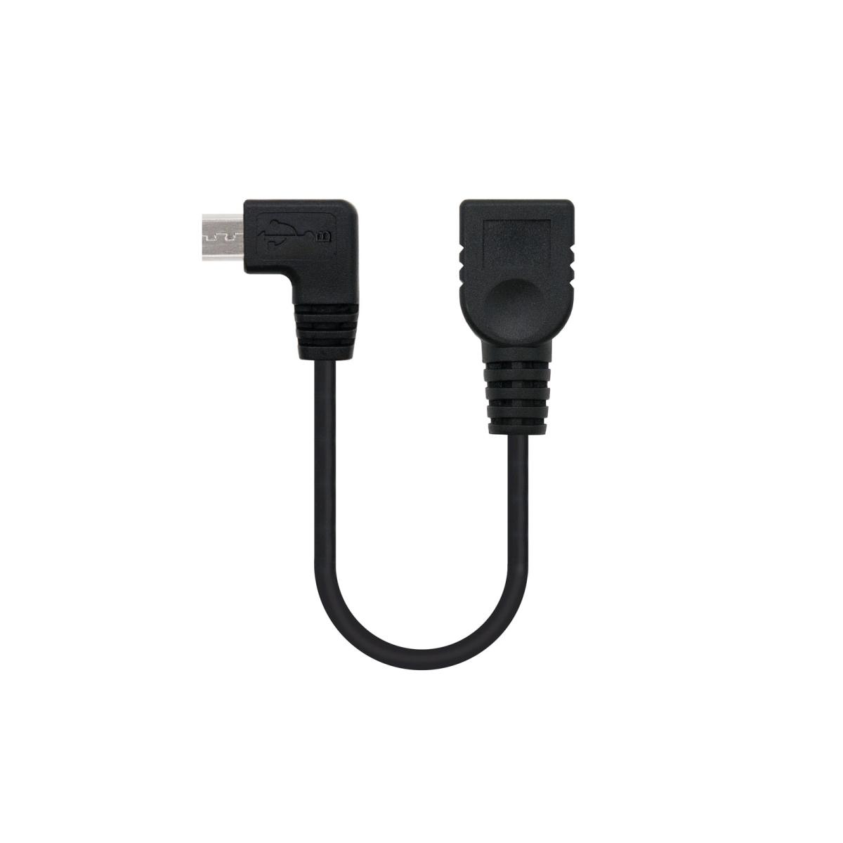Cavo Micro USB 2.0 OTG Nanocable angolato maschio a USB-A femmina 15 cm