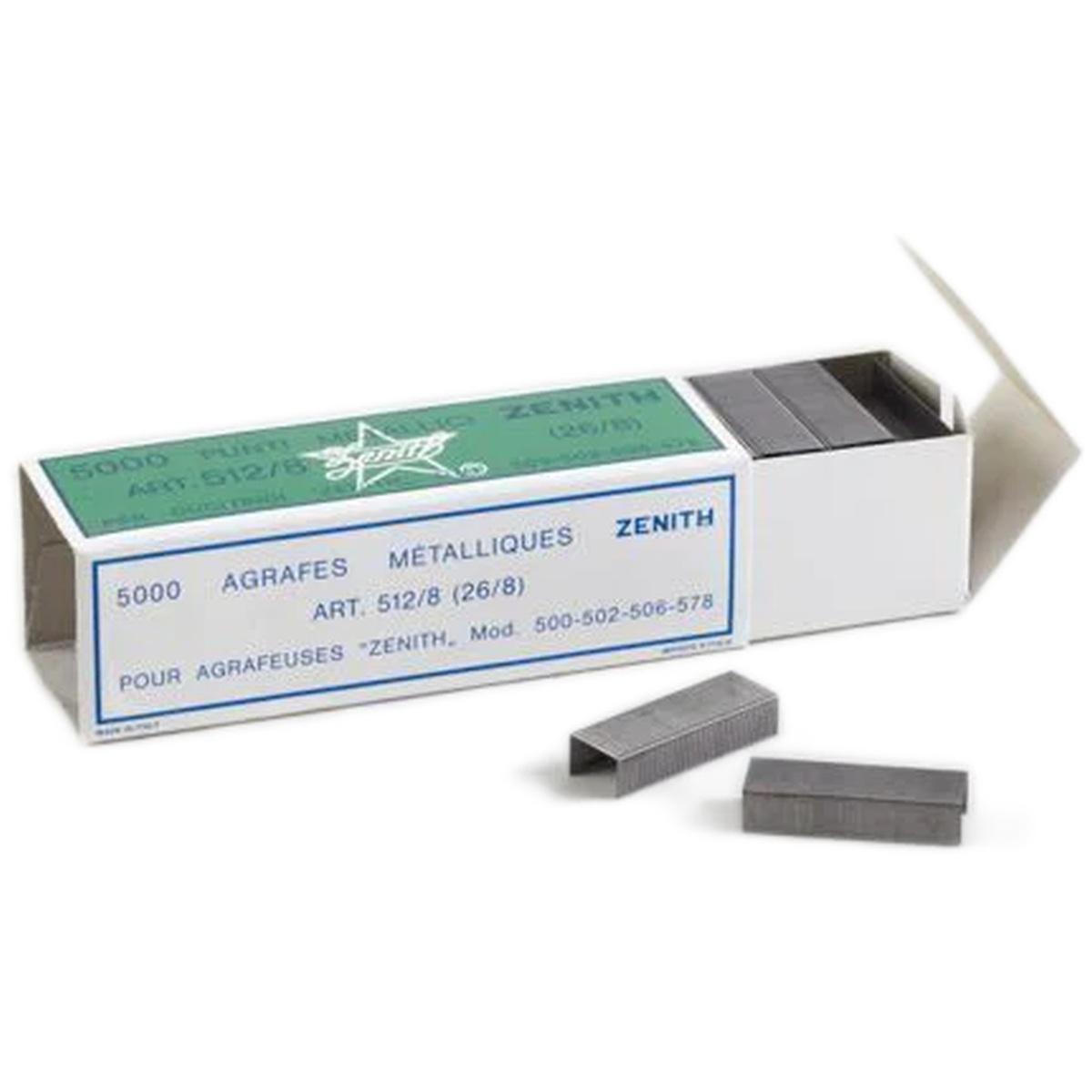 PUNTI CUCITRICE ZENITH 512/8 (26/8) 5.000 punti metallici in acciaio zincato
