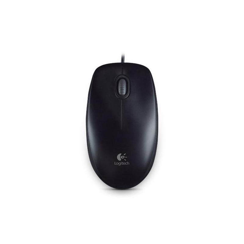MOUSE Logitech Raton Optico USB B100 OEM 1.8m 800dpi Negro