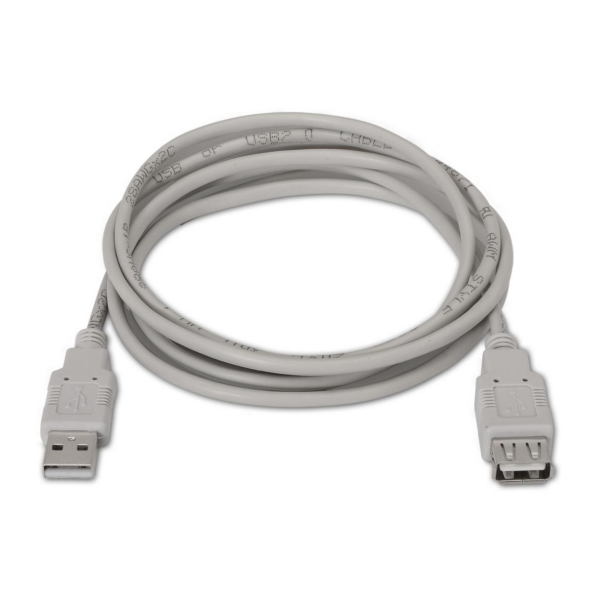 Cavo prolunga Aisens USB 2.0 - Tipo A Maschio a Tipo A Femmina - 3.0m - Colore Beige