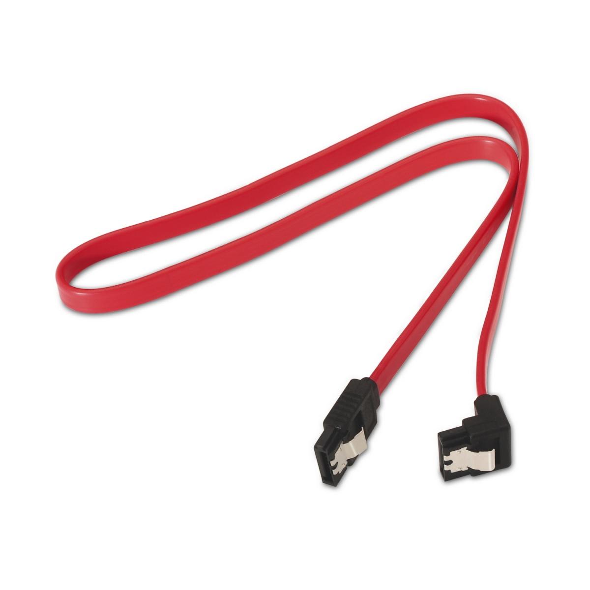 Cavo Aisens SATA III Data 6G Data Angolato con Ancoraggi - 0.5m per Hard Drive SATA I - II - III SSD - Colore Rosso