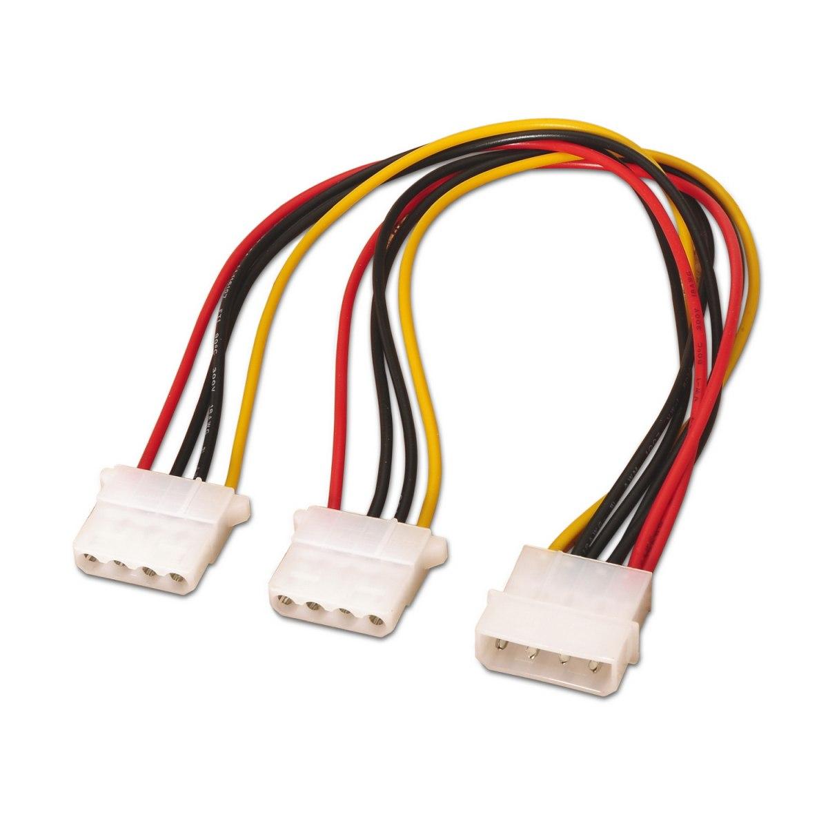 Cavo di alimentazione Aisens Molex - Molex 4pin/M-2xMolex 4pin/F - 20cm - 100% rame - Colore nero