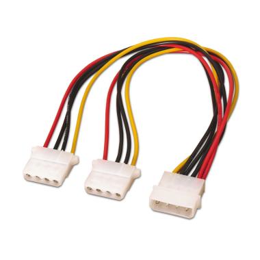 Cavo di alimentazione Aisens Molex - Molex 4pin/M-2xMolex 4pin/F - 20cm - 100% rame - Colore nero