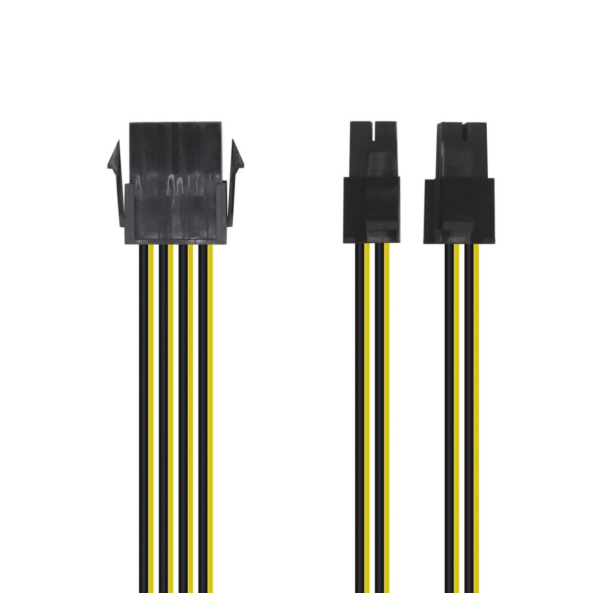 Cavo Alimentazione Aisens - 8 Pin/F-4+4 Pin/M - 30cm - Colore Nero