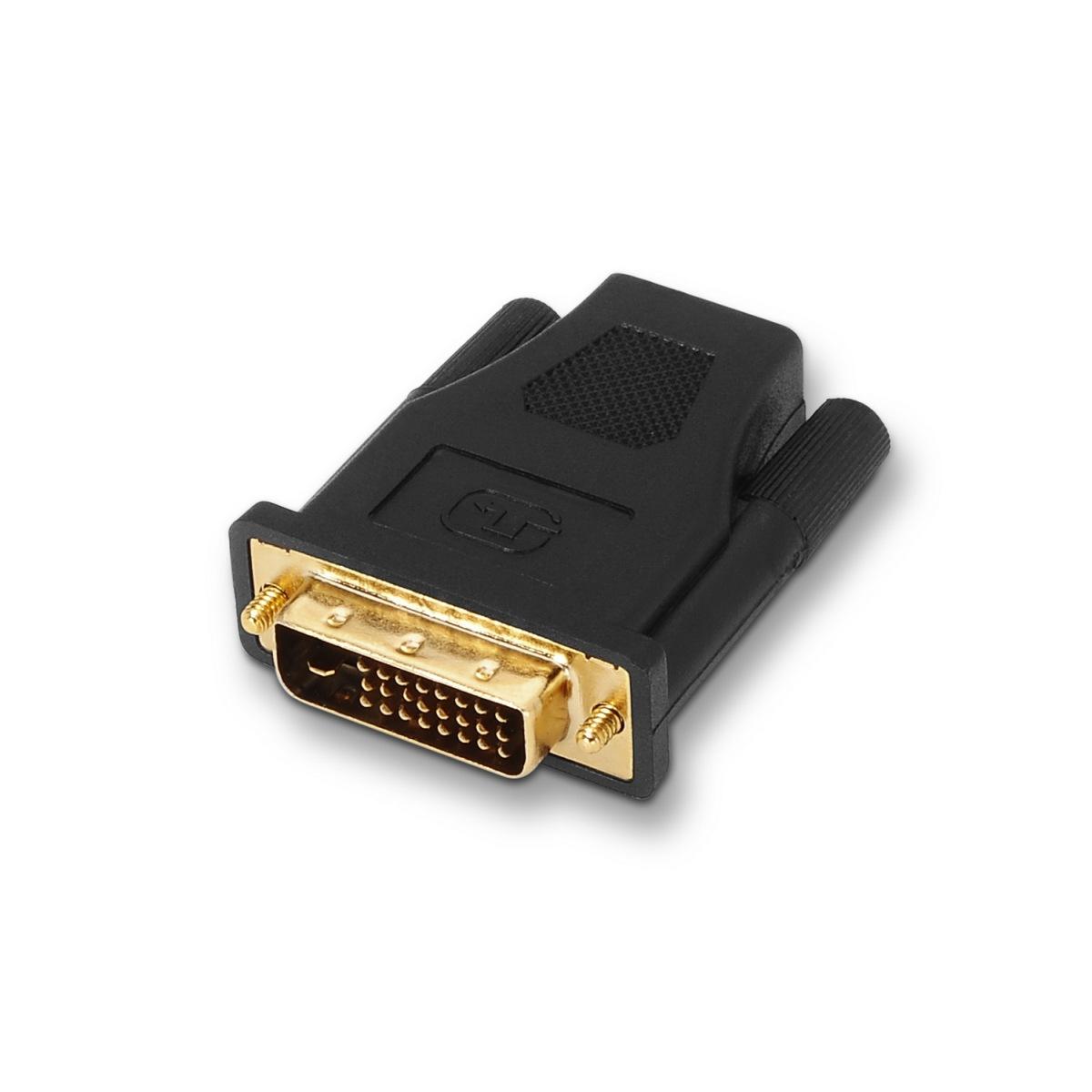 Adattatore Aisens DVI a HDMI - 24+1/M-HDMI A femmina schermato oro - Full HD - Colore nero