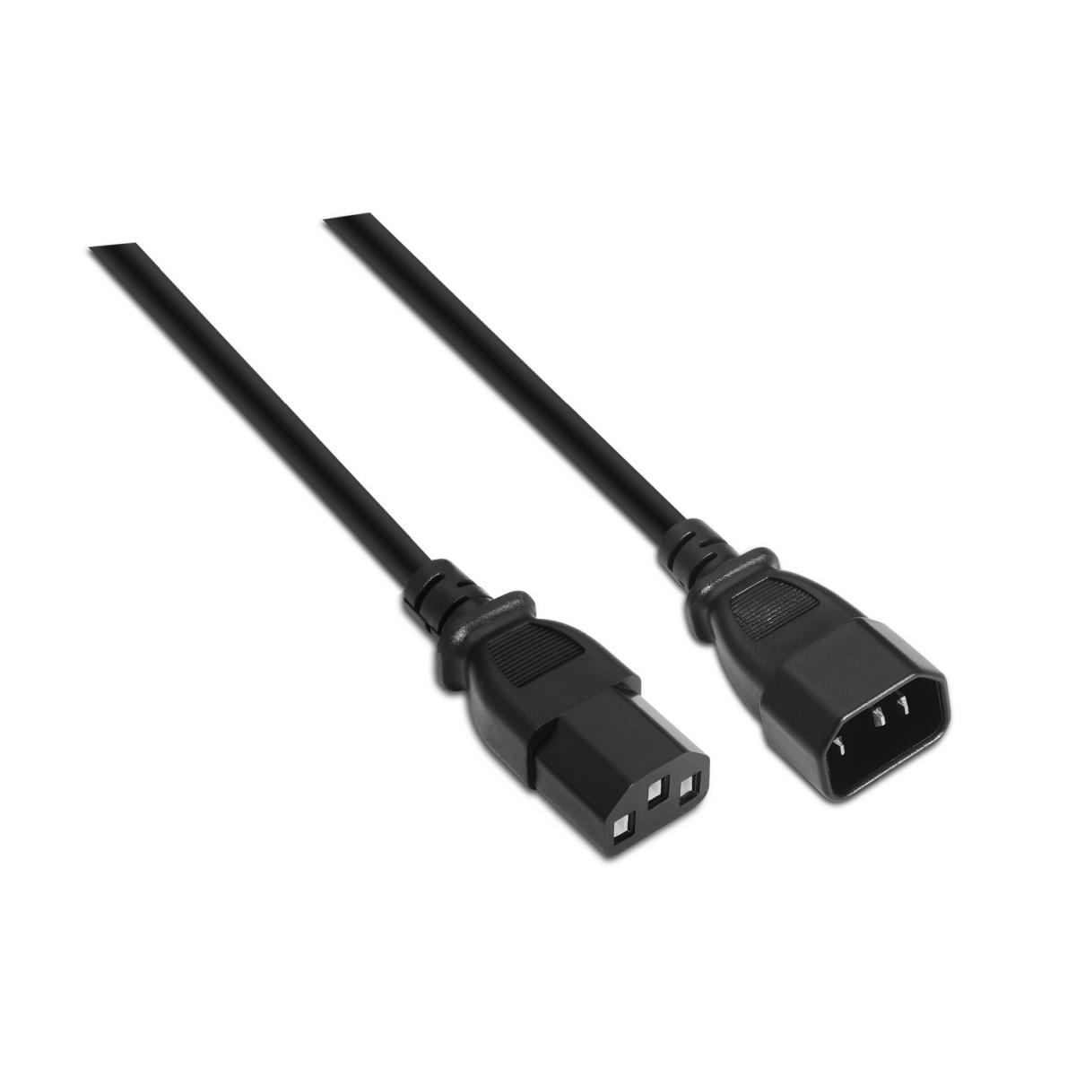 Cavo Alimentazione CPU Aisens - C13/H-C14/M - 1,5m - 100% Rame Puro AWG18 - Colore Nero