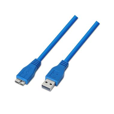 Cavo Aisens USB 3.0 - Tipo A Maschio a Micro B Maschio - 2.0m - Colore Blu