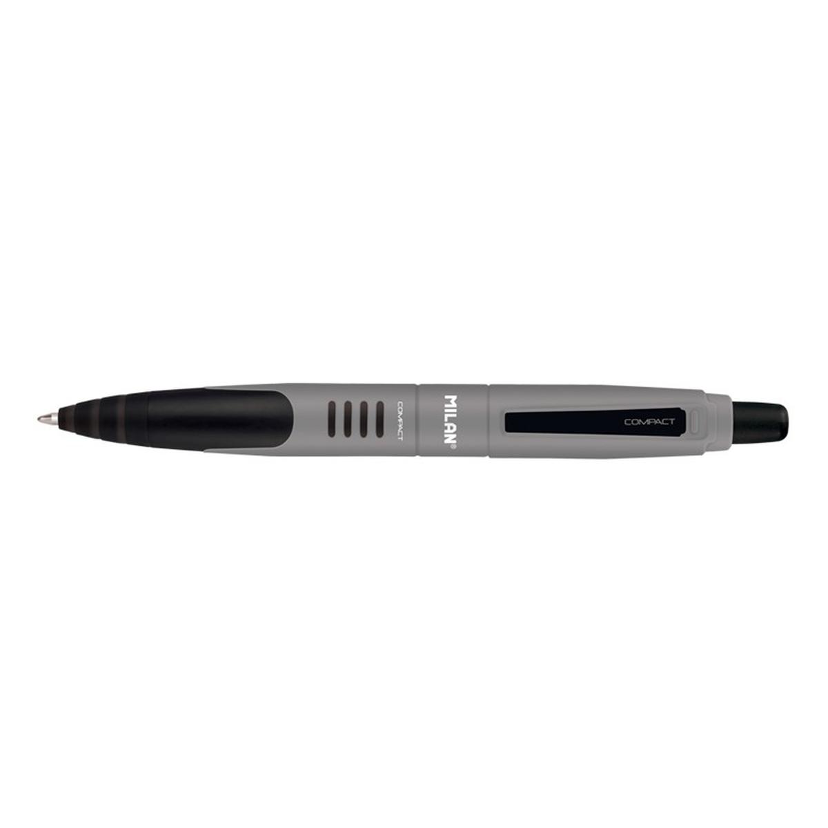 20 Penne a Sfera Retrattili MILAN - Punta Rotonda 1mm - Corpo Grigio/Nero - Colore Nero