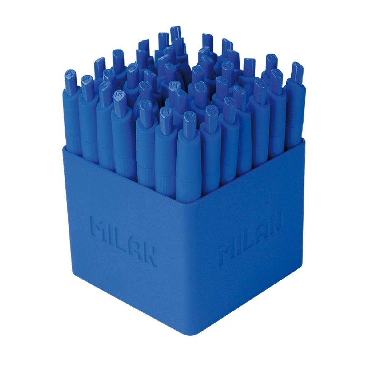 Milan P1 Touch Mini Penna a Sfera Retrattile - Punta Rotonda 1mm - Inchiostro a Base Olio - Scrittura Liscia - Colore Blu