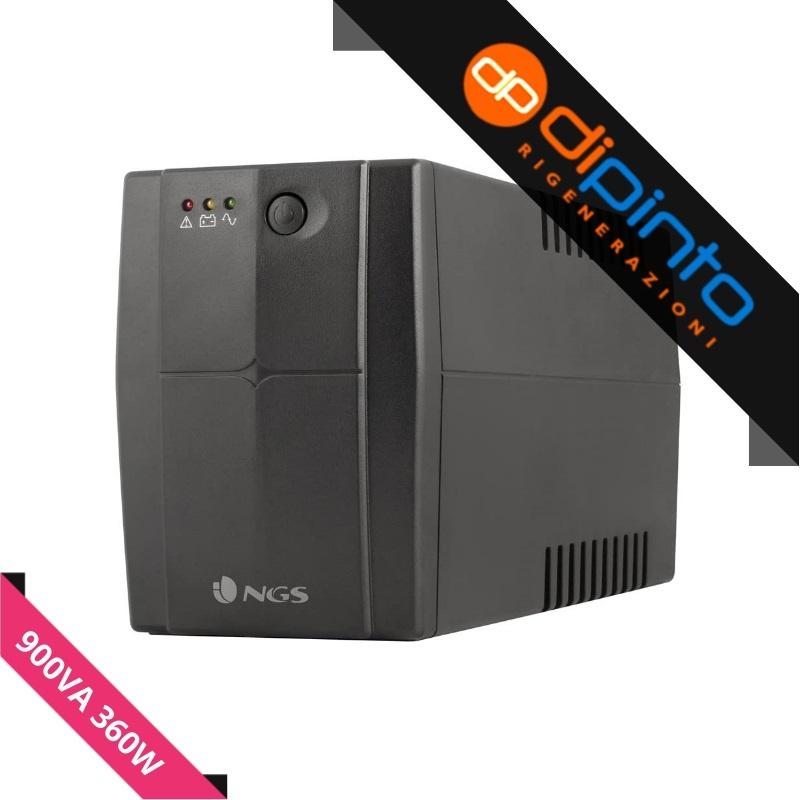 UPS NGS Fortress 900 V2 SAI 600VA 360W - Tecnologia Off Line - 2x Schukos - Protezione da sovraccarico e cortocircuito