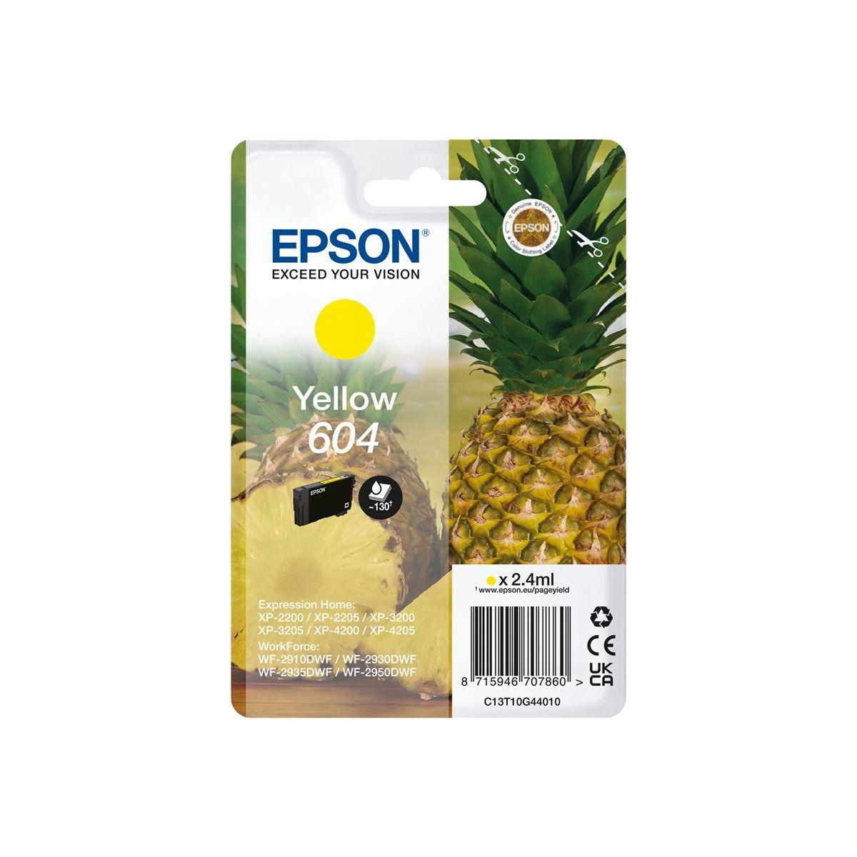 Cartuccia Originale (C13T10G44010, 604) EPSON XP2200 (130pag) GIALLO