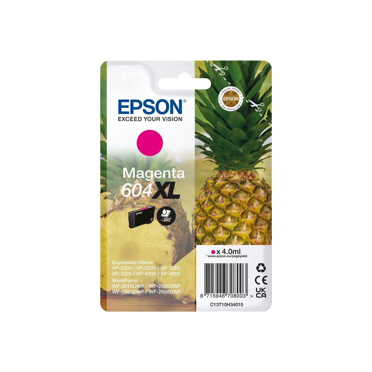 Cartuccia Originale (C13T10H34010, 604XL) EPSON XP2200 (350pag) MAGENTA XL