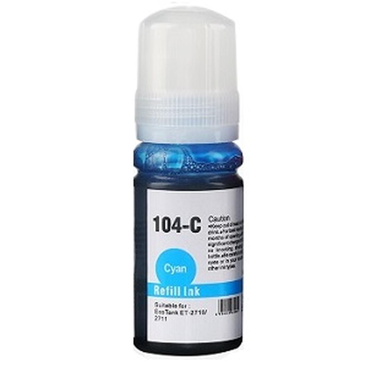 Inchiostro Compatibile 104 (C13T00P240) per EPSON ECOTANK ET-2710 (70ml) CIANO PIGMENTATO