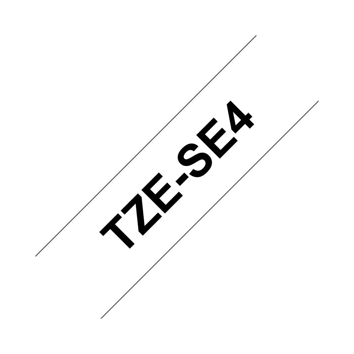 Nastro Laminato originale Testo nero su sfondo bianco Brother TZeSE4 (18mm X 8m)