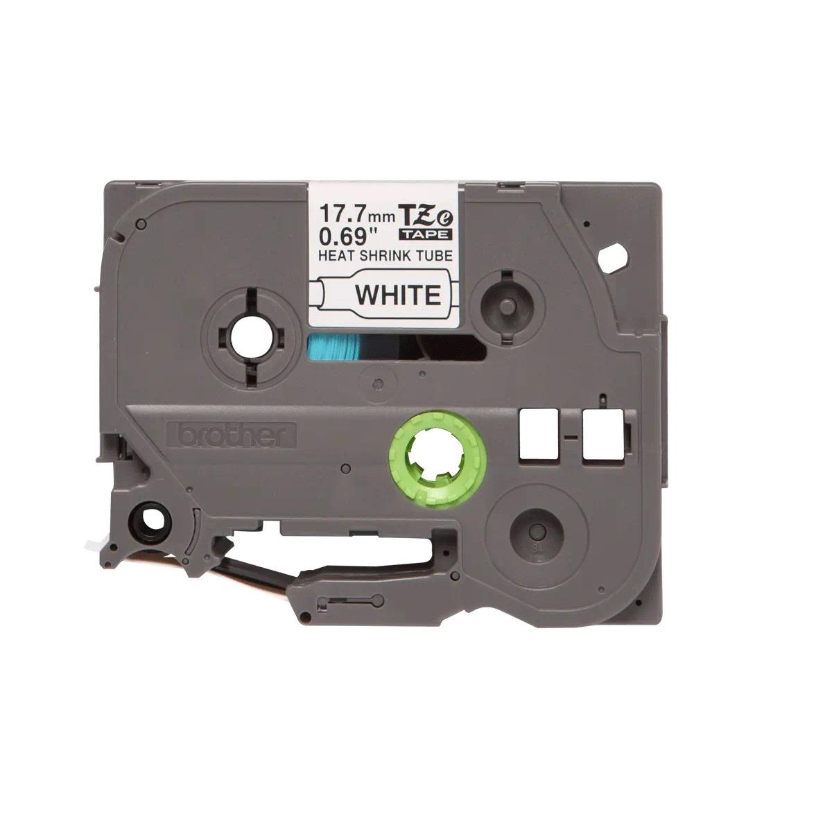 Nastro Originale per etichette termorestringente per Cavi (HSe241) Brother - Testo Nero su Bianco (17,7mm x 1,5mt) Cavo consigliato da 5,4 mm a 10,6 mm
