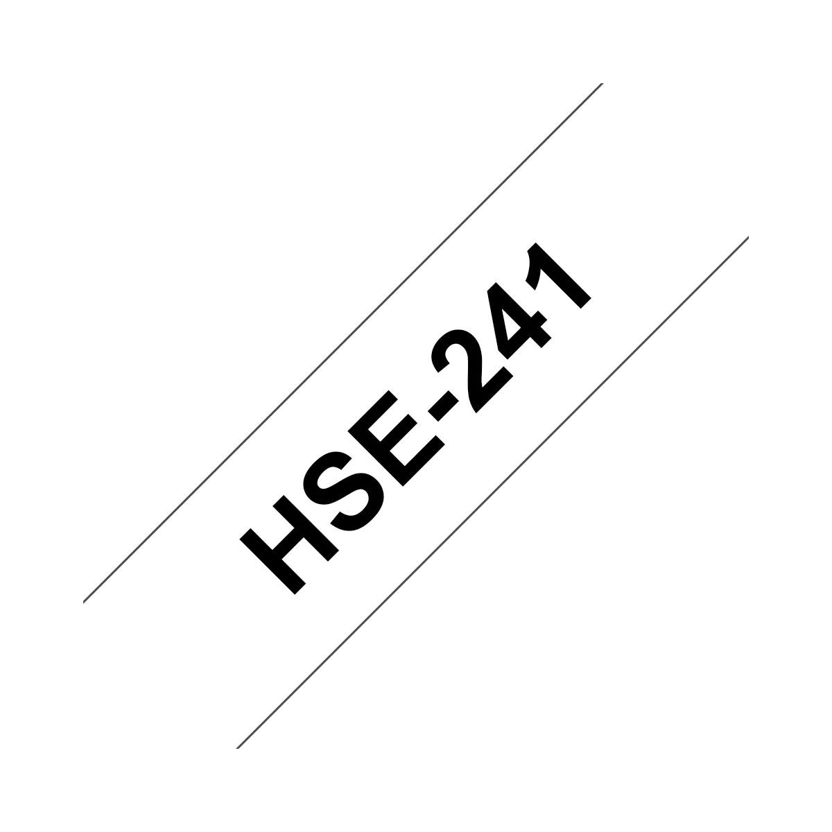 Nastro Originale per etichette termorestringente per Cavi (HSe241) Brother - Testo Nero su Bianco (17,7mm x 1,5mt) Cavo consigliato da 5,4 mm a 10,6 mm