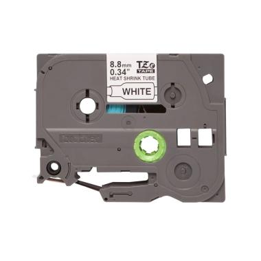 Nastro Originale per etichette termorestringente per Cavi (HSe221) Brother - Testo Nero su Bianco - (8,8mm x 1,5mt) - Cavo consigliato da 2,6 mm a 5,1 mm