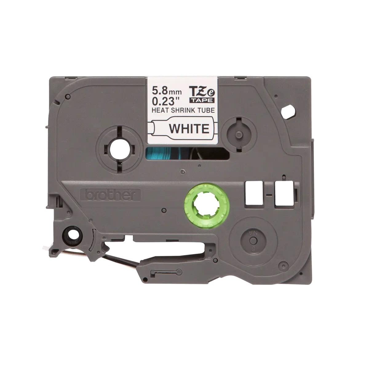 Nastro Originale per etichette termorestringente per Cavi (HSe211) Brother - Testo Nero su Bianco - (5,8mm x 1,5mt) - Cavo consigliato da 1,7 mm a 3,2 mm