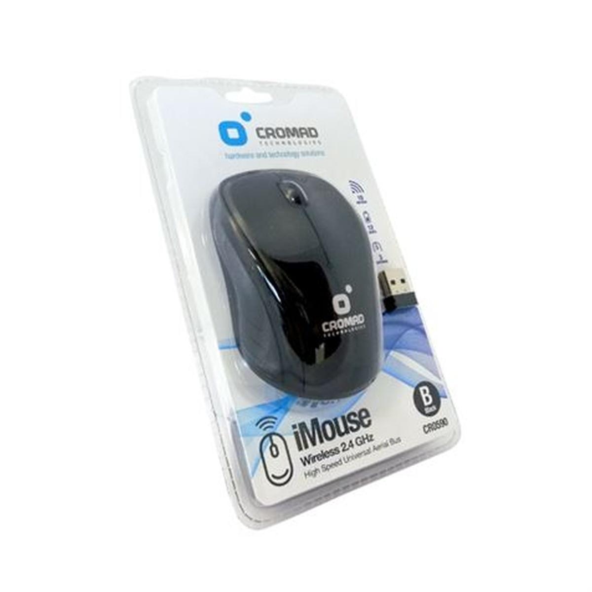 Mouse Wireless USB Cromad iMouse - 3 pulsanti - Uso ambidestro - Nero