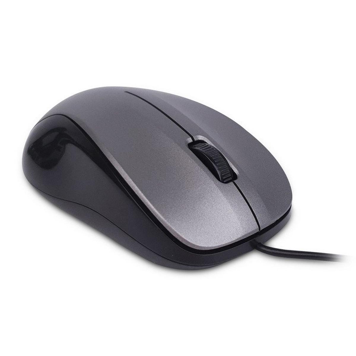Mouse USB NGS Crew 1200dpi - 3 pulsanti - Uso ambidestro - Cavo da 1,30 m - Colore grigio/nero