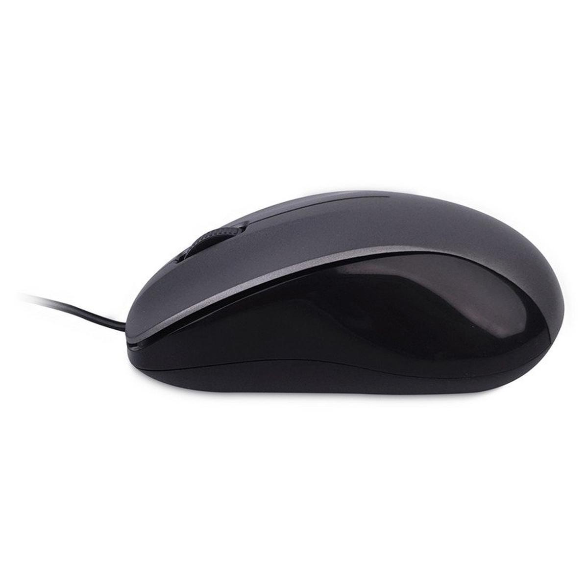 Mouse USB NGS Crew 1200dpi - 3 pulsanti - Uso ambidestro - Cavo da 1,30 m - Colore grigio/nero