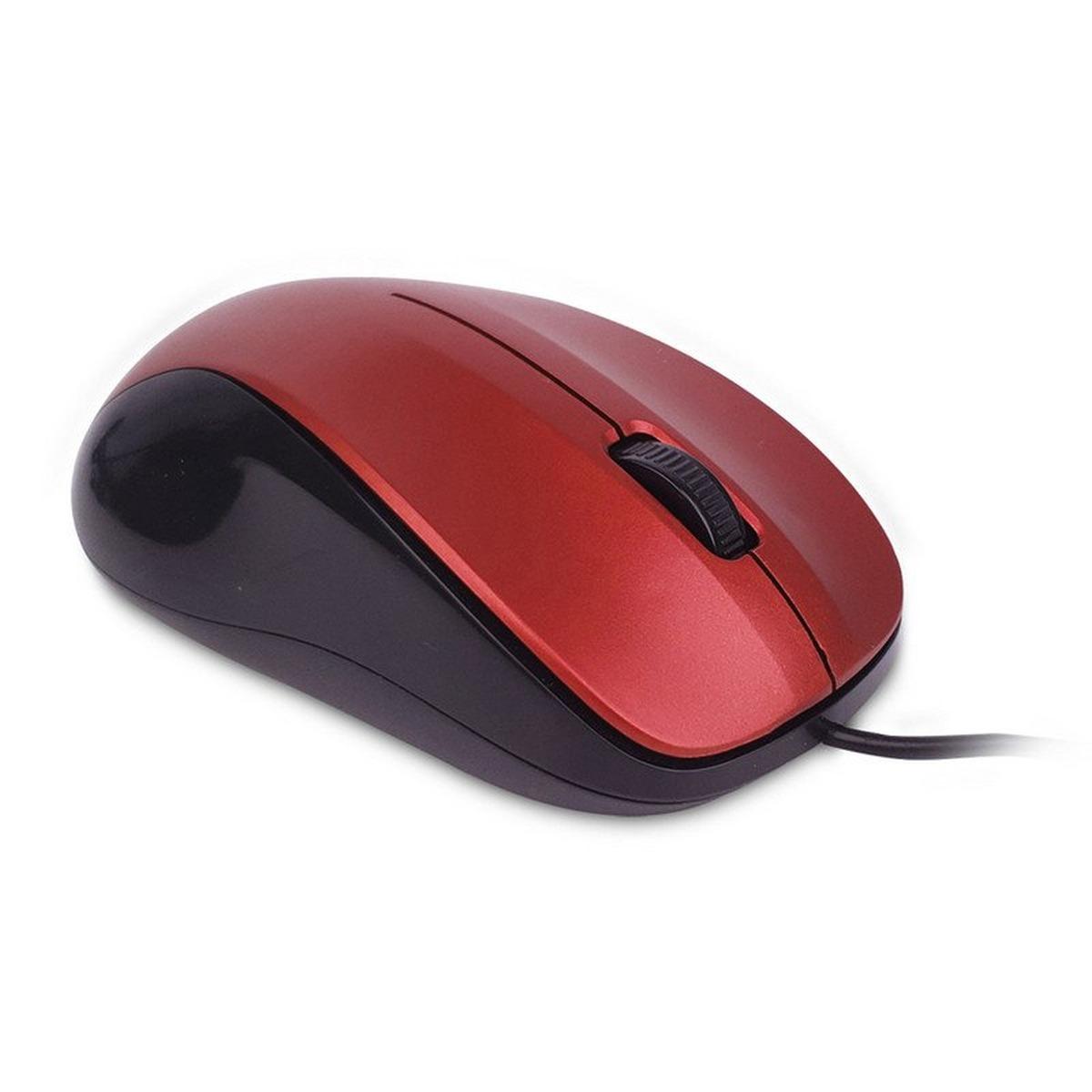 Mouse USB NGS Crew 1200dpi - 3 pulsanti - Uso ambidestro - Cavo da 1,30 m - Colore rosso/nero