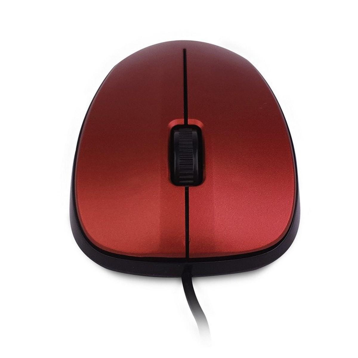 Mouse USB NGS Crew 1200dpi - 3 pulsanti - Uso ambidestro - Cavo da 1,30 m - Colore rosso/nero