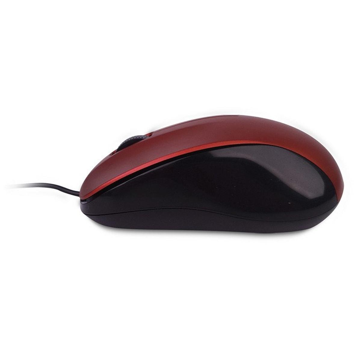 Mouse USB NGS Crew 1200dpi - 3 pulsanti - Uso ambidestro - Cavo da 1,30 m - Colore rosso/nero