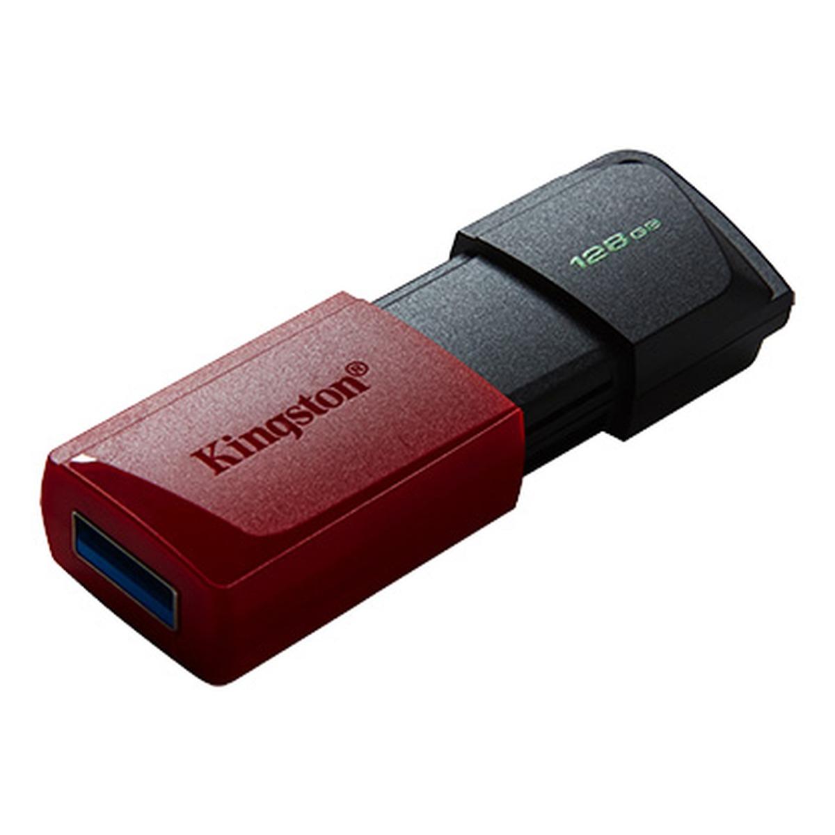 Pendrive Kingston DataTraveler Exodia M Chiavetta USB 128GB - USB 3.2 Gen 1 - Cappuccio per Cellulare - Clip Portachiavi - Colore Nero/Rosso