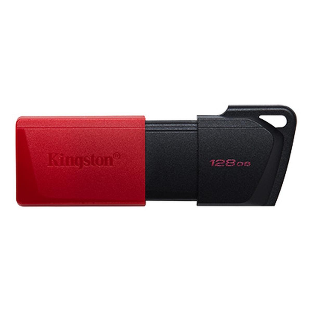 Pendrive Kingston DataTraveler Exodia M Chiavetta USB 128GB - USB 3.2 Gen 1 - Cappuccio per Cellulare - Clip Portachiavi - Colore Nero/Rosso