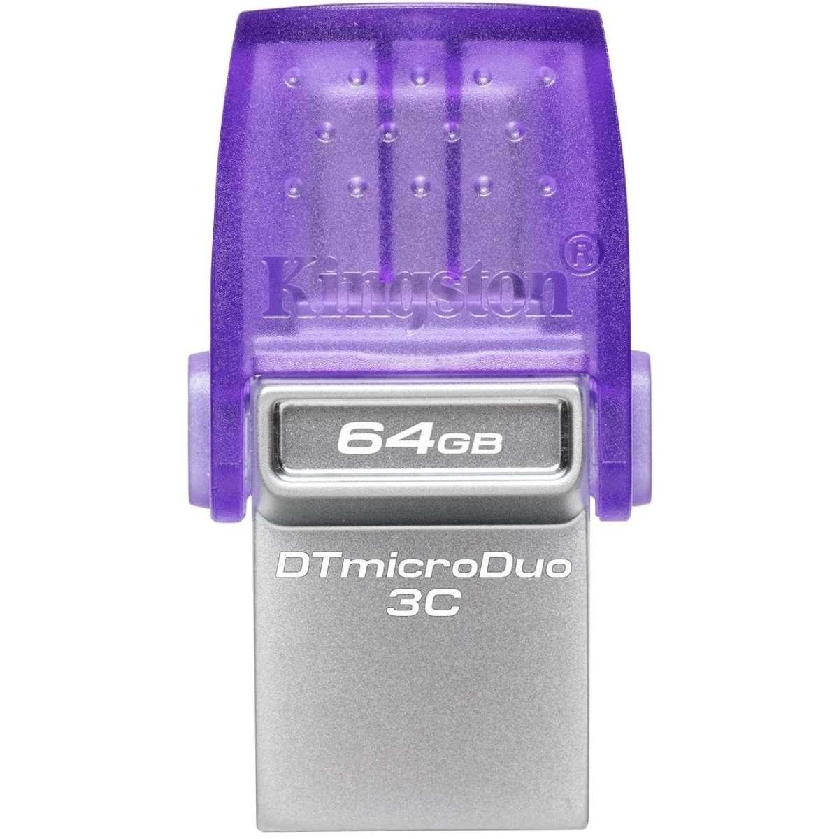 Pendrive Kingston DataTraveler microDuo 3C Memoria USB-A + USB-C 64GB 3.2 Gen 1 - Velocità di lettura 200 MB/s