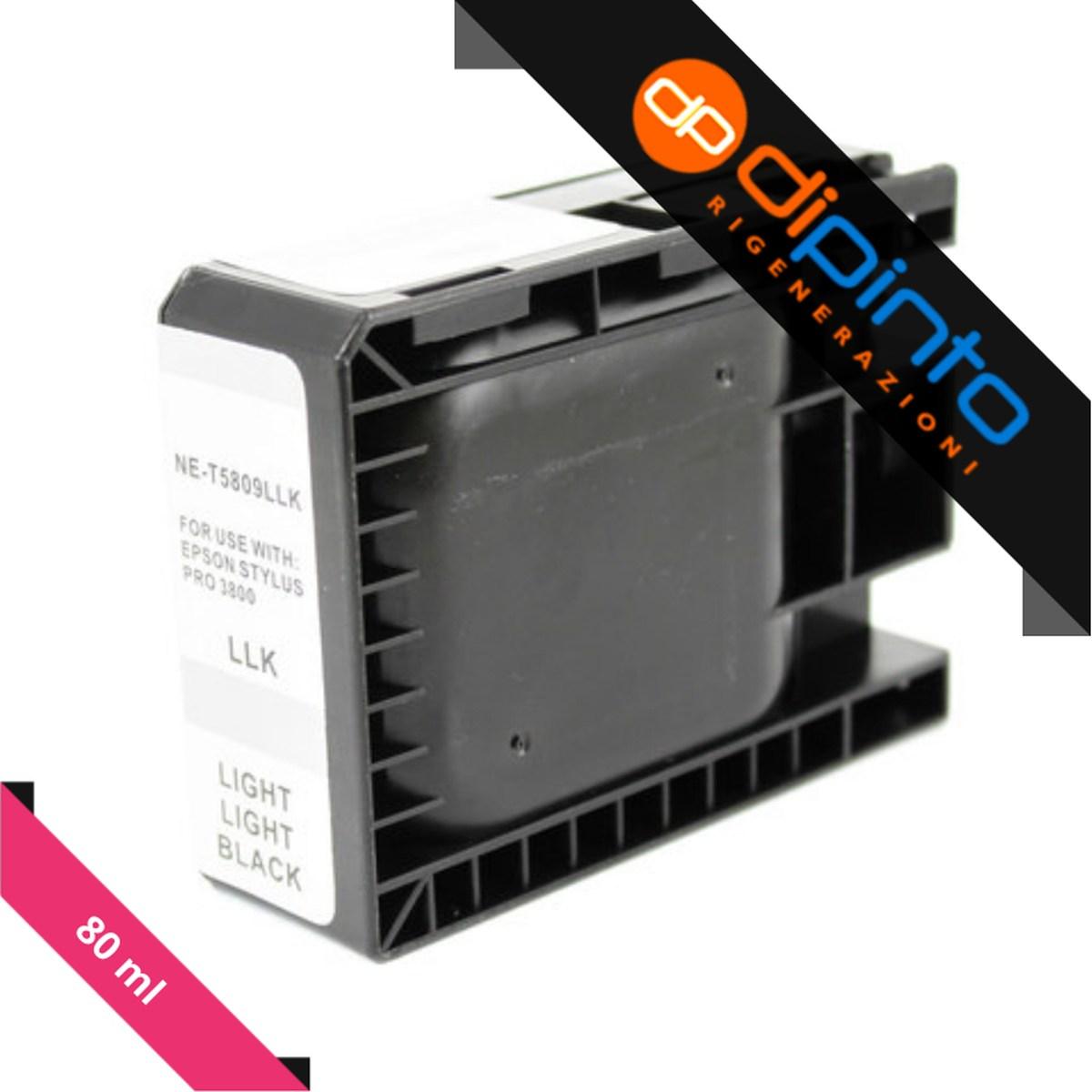 Cartuccia Plotter Compatibile (C13T580900) per Epson Stylus Pro 3800, 3880 (80ml) NERO LIGHT LIGHT