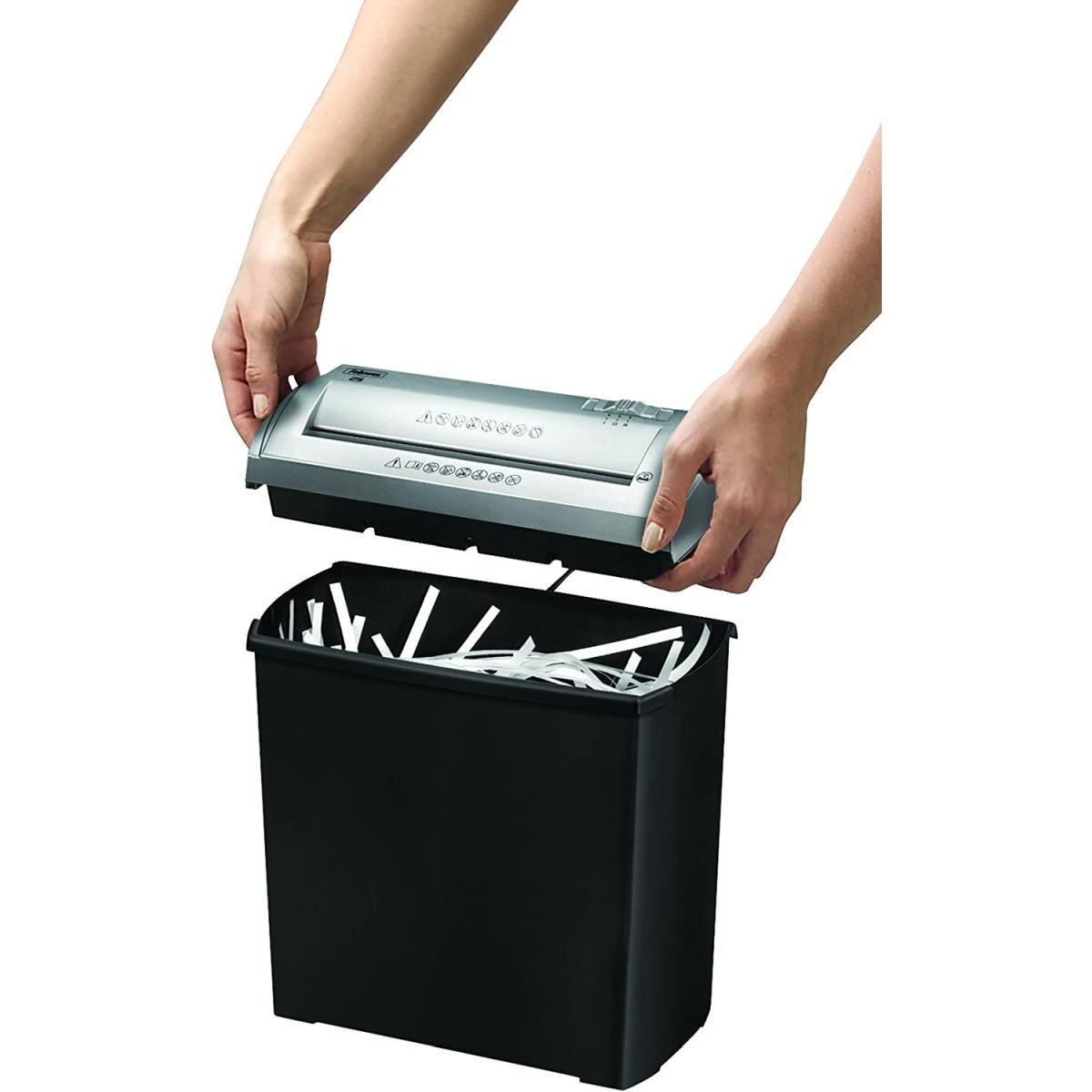 Fellowes Trito 2S Distruggi documenti manuale con taglio a strisce - Distrugge fino a 5 fogli - 11 litri - Colore nero/grigio