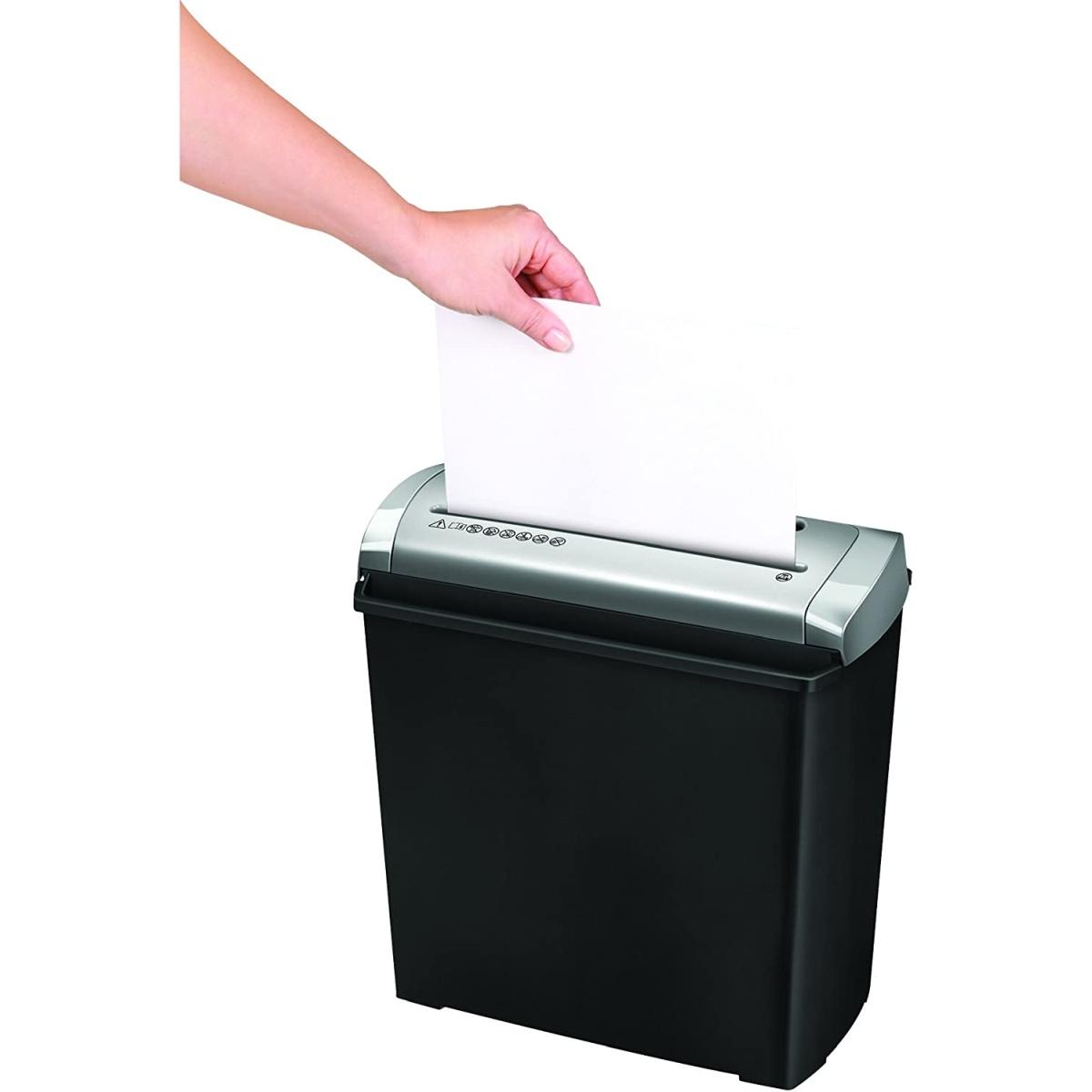 Fellowes Trito 2S Distruggi documenti manuale con taglio a strisce - Distrugge fino a 5 fogli - 11 litri - Colore nero/grigio