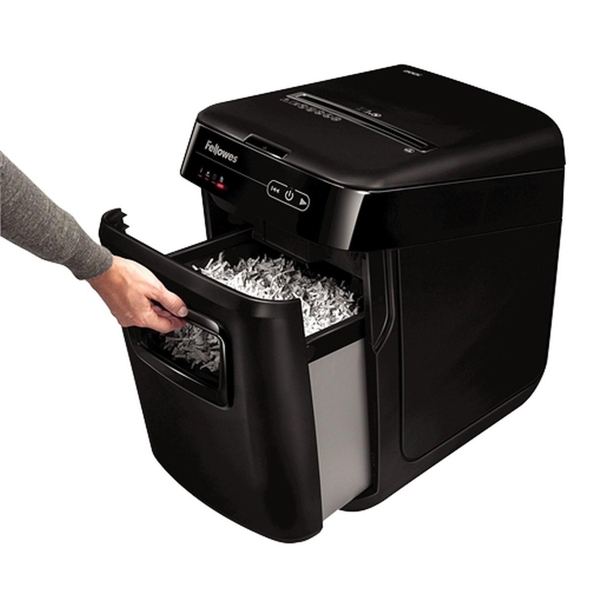Distruggi documenti automatico Fellowes AutoMax 200C - Alimentazione automatica 200 fogli - Slot manuale 10 fogli - 32L