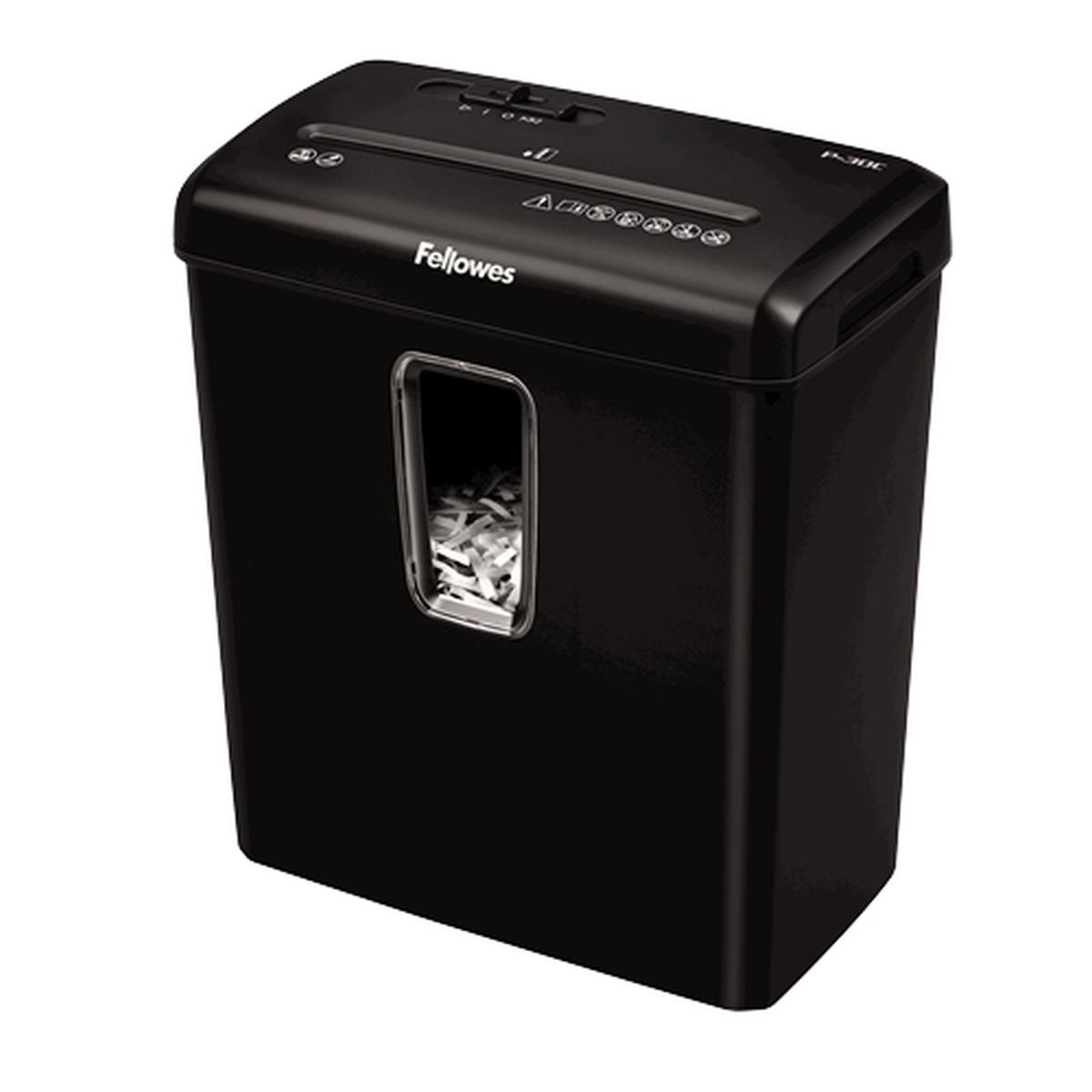 Fellowes P-30C Distruggi documenti manuale a particelle - Distrugge fino a 6 fogli - 15L - Colore nero