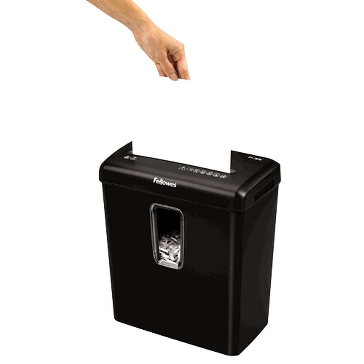Fellowes P-30C Distruggi documenti manuale a particelle - Distrugge fino a 6 fogli - 15L - Colore nero