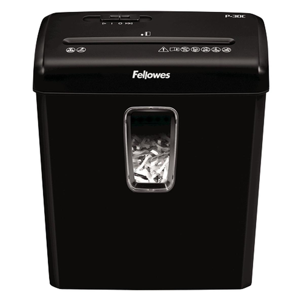 Fellowes P-30C Distruggi documenti manuale a particelle - Distrugge fino a 6 fogli - 15L - Colore nero