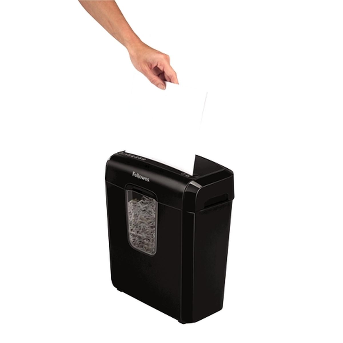 Distruggi documenti manuale Fellowes 6C con taglio a particelle - Distrugge fino a 6 fogli - 11L